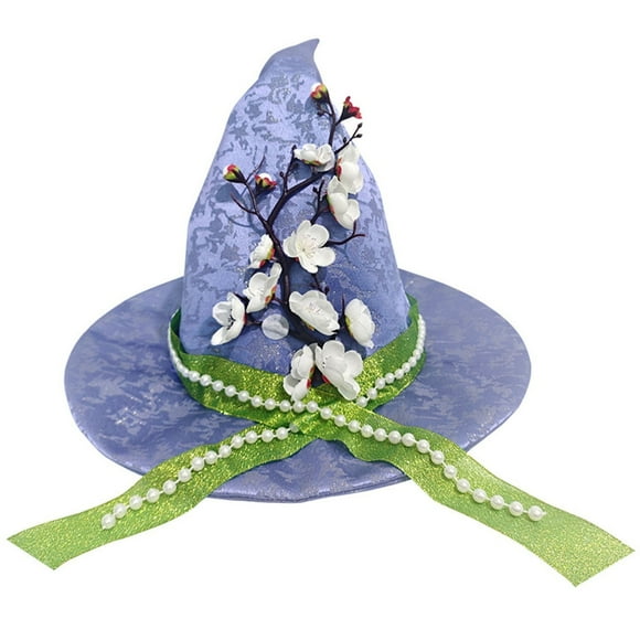 Classical Flower Designs Witch Hat For Easter Holiday And Theme Parties Adjustable Comfortable Polyester Fabric Headwear