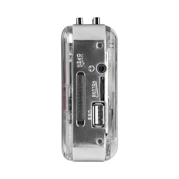YIGSECU Clear Cassette Player MP3 File Converter USB Port Music Stereo Speaker Travel Cassette Tape Music Sound Player Speaker