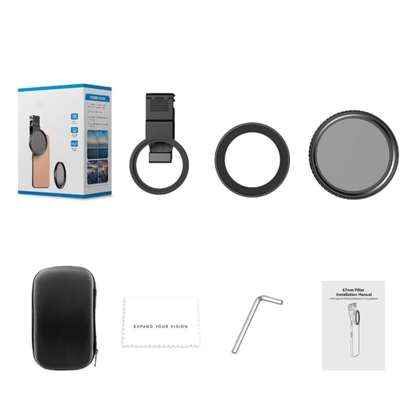 YIGSECU Clip On ND2-ND400 Lens Filter for Phone 16 15 14 Neutral Density Filter 11 Stops Adjustable Phone Camera Lens ND Filter