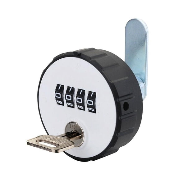 YIGSECU Combination Cabinet Cam Lock 4 Digital Round Padlock with for Key Drawer Door Gy
