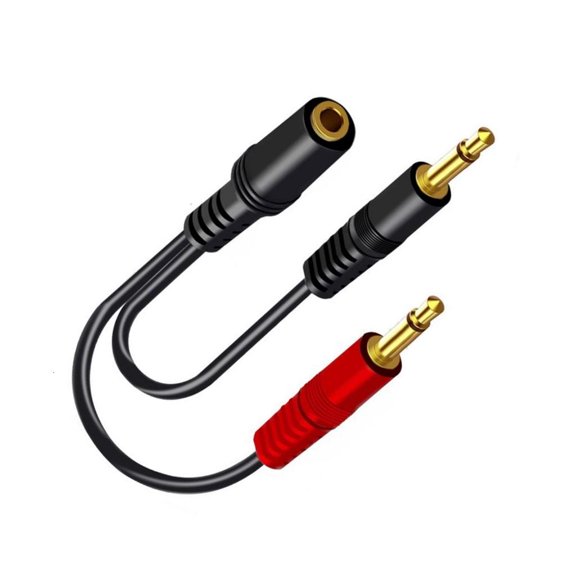 YIGSECU Computer Headsets Adapter 3.5mm Female to 2 Male Sound and Microphones Splitter Cable
