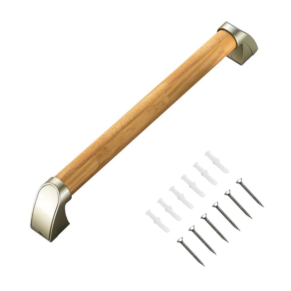 YIGSECU Concealed Mount Bath Grab Bar Solid Wooden Shower Handle for Elderly Children