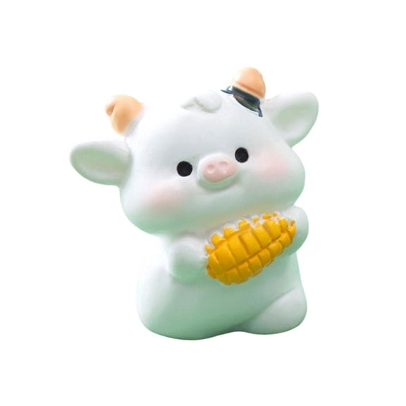 YIGSECU Cute Cow Figurine Model Mini Landscape Home Decorations Miniature Garden Sculpture Decoration Accessories