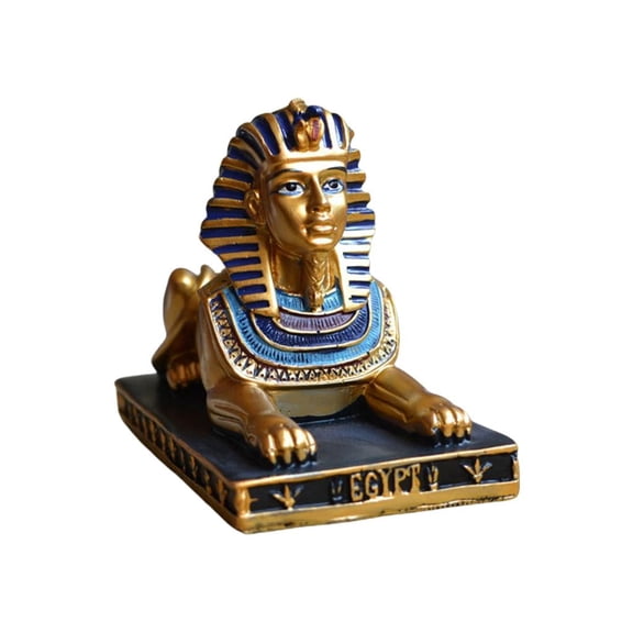 YIGSECU Decorative Egyptian Sphinx Statue Resin Figurine Egyptian Desktop Ornament for Home Office Miniature Model