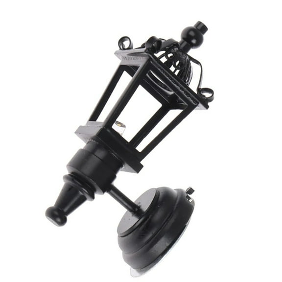 YIGSECU Dollhouses LED Wall Sconce Black Garden Wall Lamp 1/12 Scale Miniature Wall Light for Dollhouses House Hallway Decors