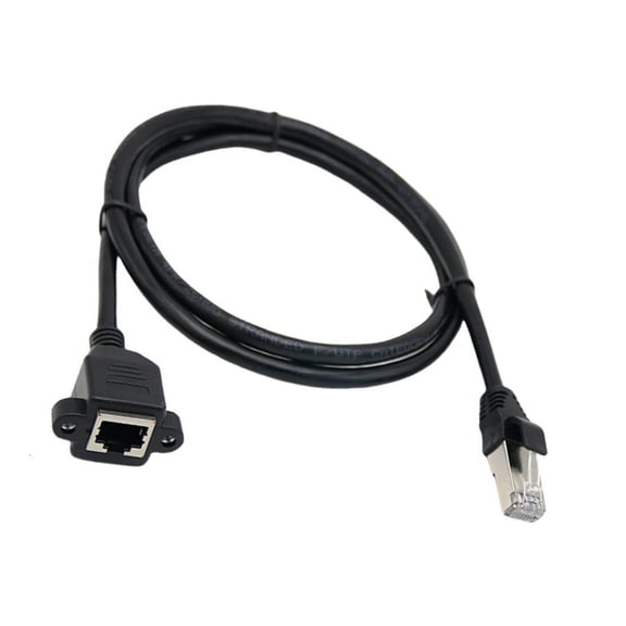 YIGSECU Easy Installation Cat6 Gigabit Ethernet Extension Cable Male To Female Screw Panel Mount Ethernet Cable for Computer