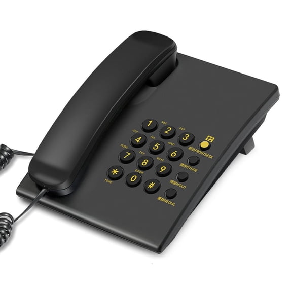 YIGSECU Elderly Friendly Landline Telephone Basic Phone with Redial Capability Household Essential Desk Wall Phone