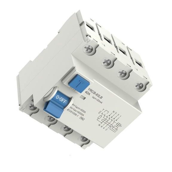 YIGSECU Electronic Residual Current Circuit Breaker Safety Switches 4P 63A 30mA Type A Din Rail Earth Leakage Current Breaker