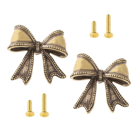 YIGSECU Elegant Brasses Bows Door Handle Cabinet Pull Corrosions Resistant Hardware