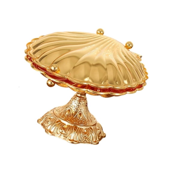 YIGSECU Elegant European Shell Pedestal Fruit Bowl in Premium Zinc Alloy for Stylish Dining and Multifunctional Storage Solution.