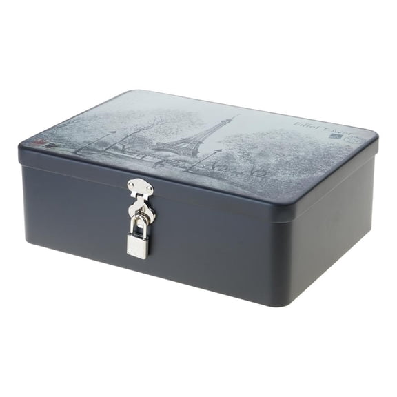 YIGSECU Elegant Locking Organiser Metal Storage Box for Secure Desktop Organization