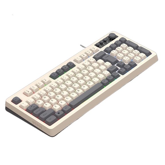 YIGSECU Ergonomic Keyboard with ARGB Backlights 98Keys Keyboard with USB Line Compatible for Multiple Systems Comfortable Keycap