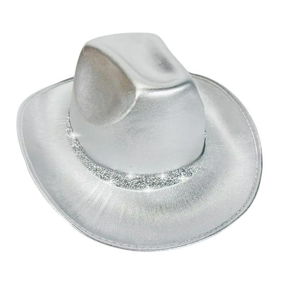 YIGSECU Eye-catching Cowboy Hats Shining Glitter Gleaming Panama Hat for Club Carnivals