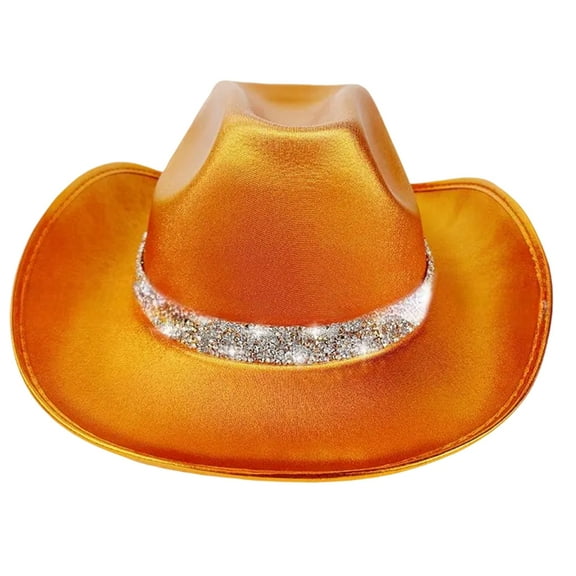 YIGSECU Eye-catching Cowboy Hats Shining Glitter Gleaming Panama Hat for Club Carnivals