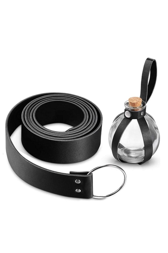 Fashion Teens Belt with Magic Potion Bottle Decors Viking Waist Straps for Medieval Knight Belt with Magic Potion Bottle Decors Belt