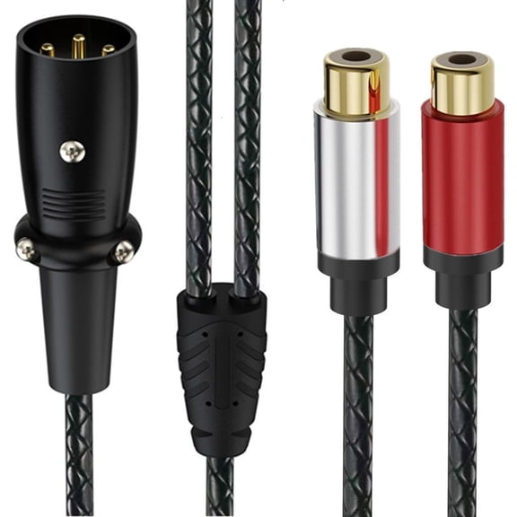 YIGSECU Female 3Pin to 2RCA Y Splitter Patching Cable Unbalanced Stereo Interconnect Adapter