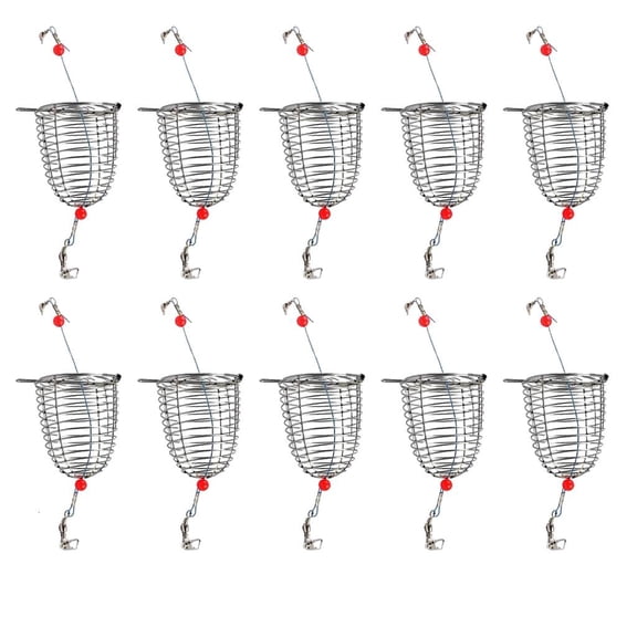 YIGSECU Fishing Baits Basket Fishing Trap Cage Feeder Holder Lure Basket Fishing Tackle
