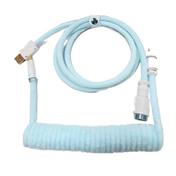 YIGSECU Flexible Coiled Cable for Mechanical Keyboards, USB Connection Metal Aviation Connector Enhances Durability