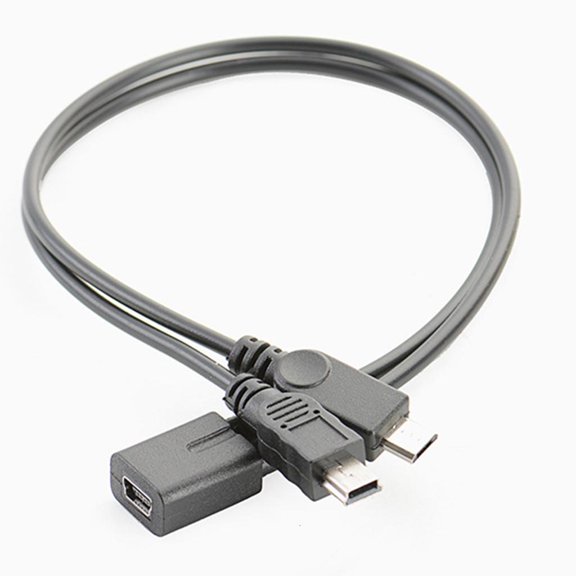 YIGSECU Flexible USB Splitter 5p Female to 5p Male+micro Male Extender Cable USB Extension Cable 11.81in