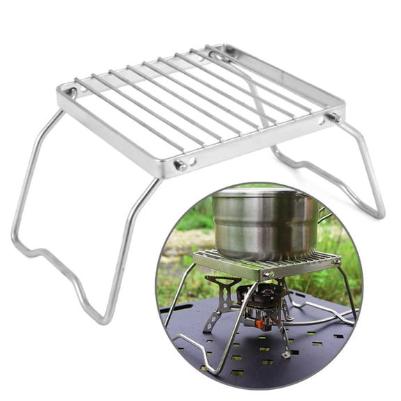 YIGSECU Folding Campfire Grill Stove Stand Stainless Steel Camp Fire Cooking Racks Grill Stove Stand for Outdoor Campings Hiking