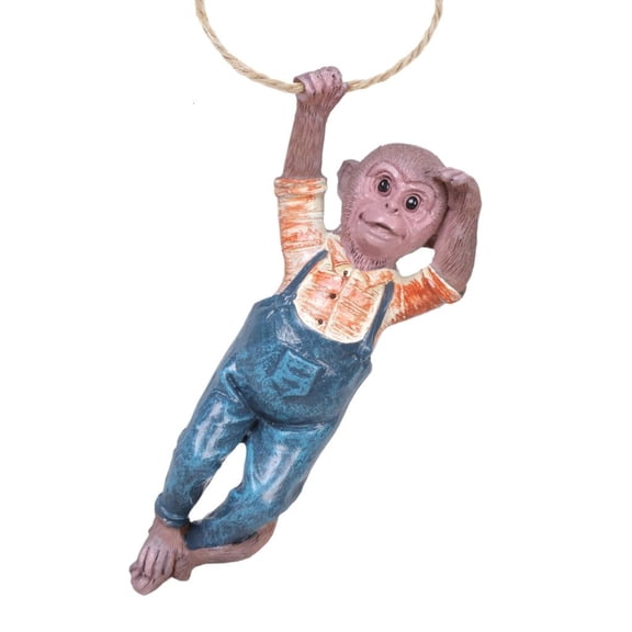 YIGSECU Funny Monkey Miniature Sculpture Garden Art Weather Resistant Finish Hanging Statue For Patios Landscape Decors