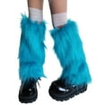 thumbnail image 1 of YIGSECU Furry Plush Leg Warmers for Women Girls Winter Fashion Fuzzy Boot Toppers Cuffs, 1 of 10