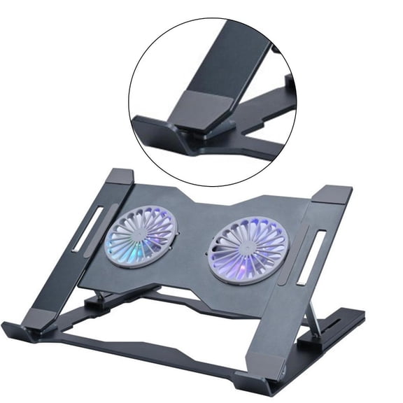 YIGSECU Gaming Laptop Cooling Bracket With LED Light Effects, Aluminum Alloy Ventilated Notebook Holder for Most Notebook