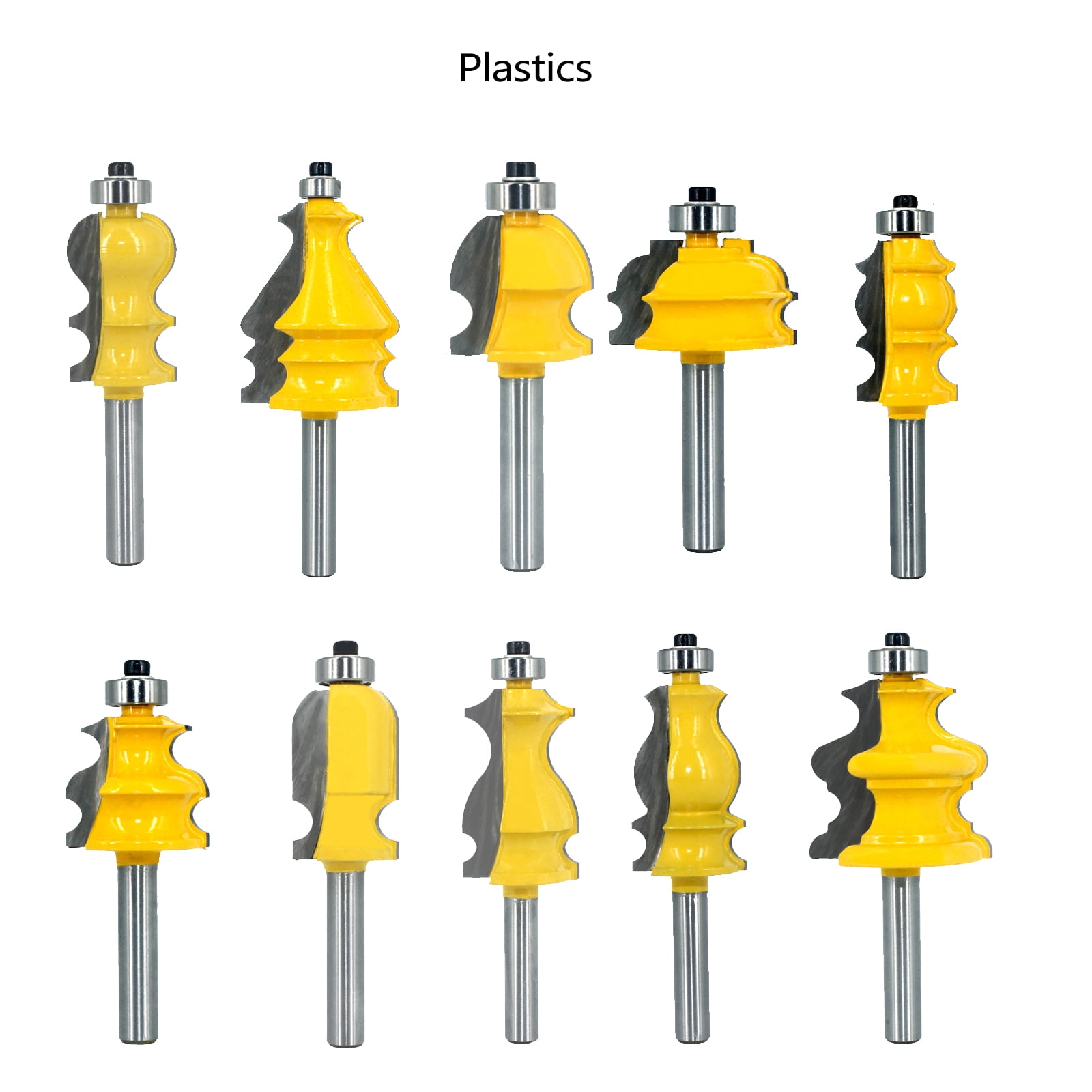 YIGSECU Heavy Duty CNC Router Bits 8mm Wooden Shank CNC Bit End Mill ...