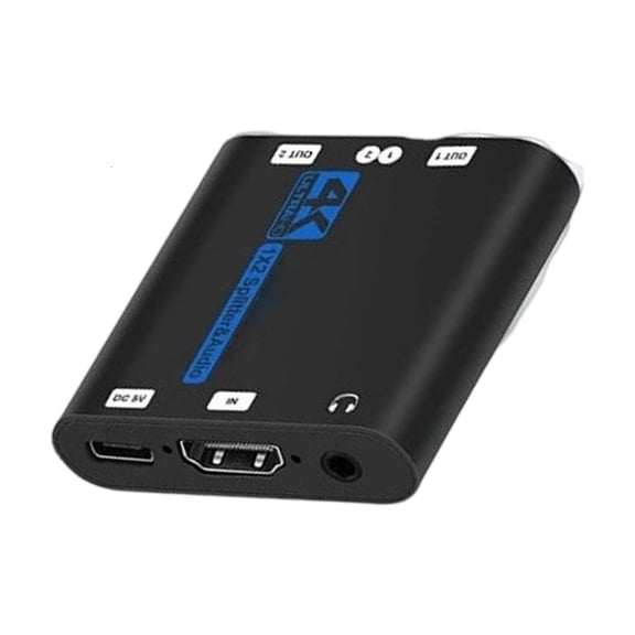 YIGSECU High Definition Multimedia Interfaces 1x2 Splitter Box 4K60Hz Video Transmission Sound Output Lightweight Plastic