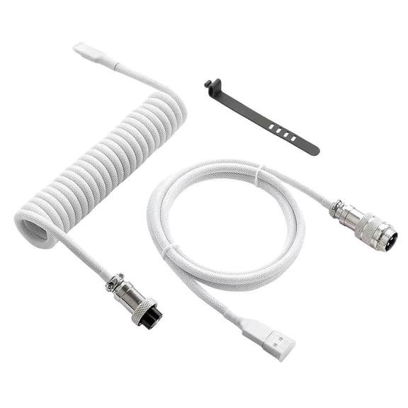 YIGSECU High USB Coiled Cable for Gaming Keyboards Metal Aviation Plugs Mechanical Keyboards Cable 180cm/70.87inch