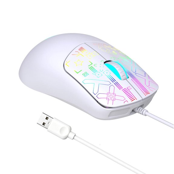 YIGSECU High Precisions Corded Opticals Mouse 6 Customizable Button RGBs Lighting 3600DPI For Gaming Home Computers