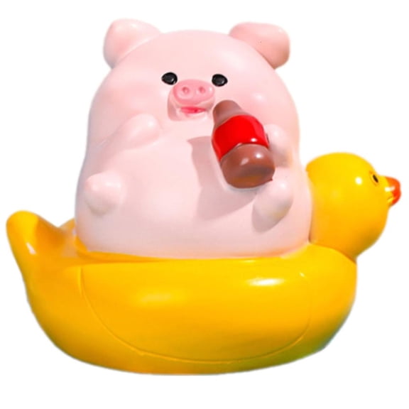 YIGSECU Holiday Vacation Pig Resins Miniature Figurine Desk Display For Office Decors