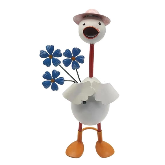 YIGSECU Iron Garden Statue Duck Home Decorations Sculpture for Gatden Desk Gift