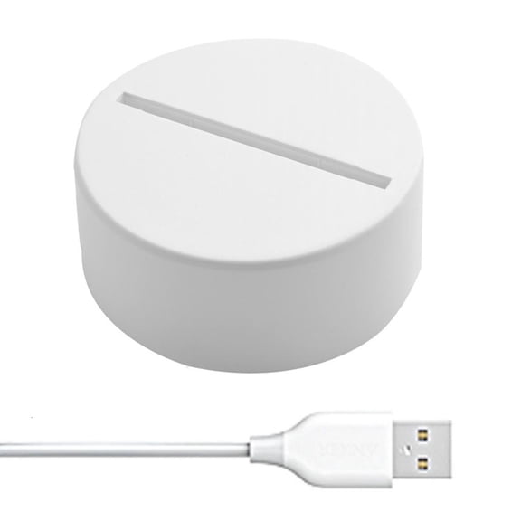 YIGSECU LED Lights Display Base Pedestal Crystal Wooden Lighted Base Stand Night LED