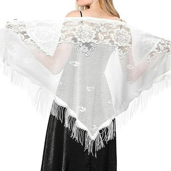 YIGSECU Lace Wrap for Prayer Mantilla Tulle Shawl for Woman Mantilla Lace Shrug Scarf