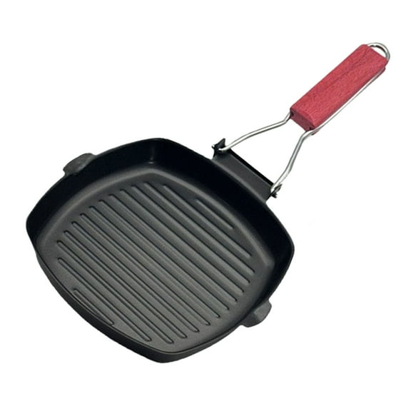 YIGSECU Large Nonstick Grilling Pans Foldable Dish Pans Steak Pans Refined Iron Texture Suitable for Stovetops Easy Cooking