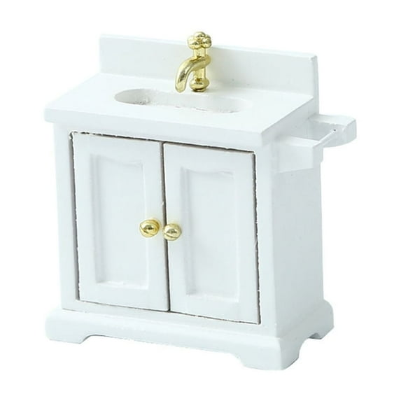 YIGSECU Miniature Kitchen Cabinet Model Doll Houses Kitchen Accessory Realistic 1:16