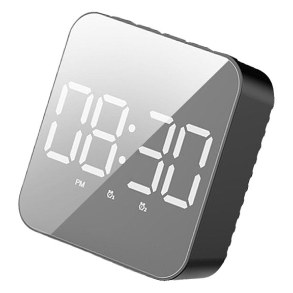 YIGSECU Modern LED Digital Mirror Clock with Temperature Function for Home or Office
