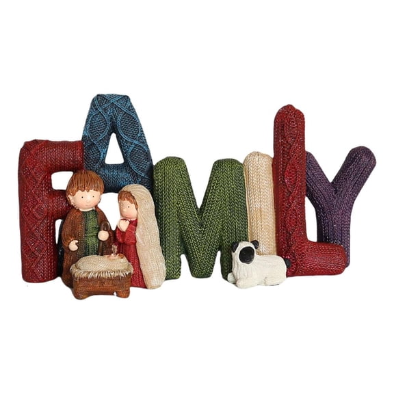 YIGSECU Modern Resin Nativity Figurine Set for Christmas Religious Celebration Home Ornamentation Elegant Holy Family Display