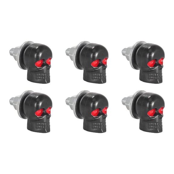 YIGSECU Motorcycle License Plate Mounting Screws 6PCS Skull Head Bolts Not Theft Aluminum Hardware For Car Truck Automotive