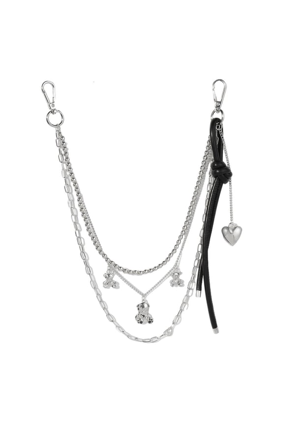 Multi-layer Pants Chain Punk Charm for Jeans Trousers Heart Pendant Skirt Chain