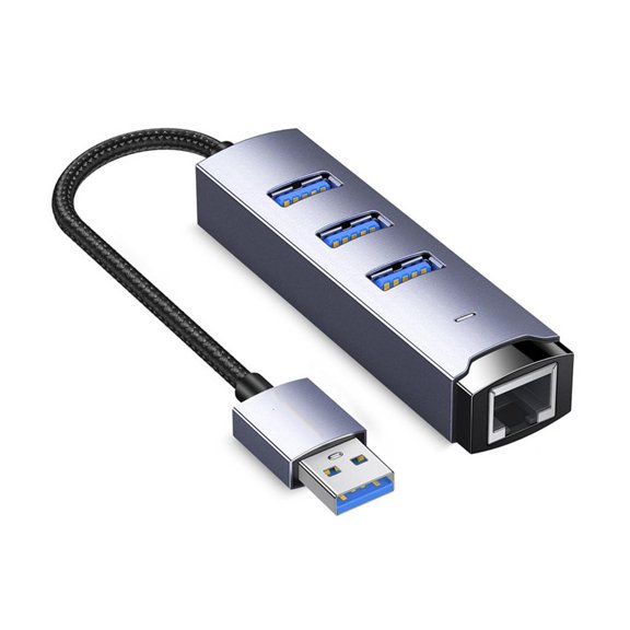 YIGSECU MultiDevice Compatible USB Hubs USB/Type C to Ethernet Adapter,Quick File Transfer for Home Use Stable Internet