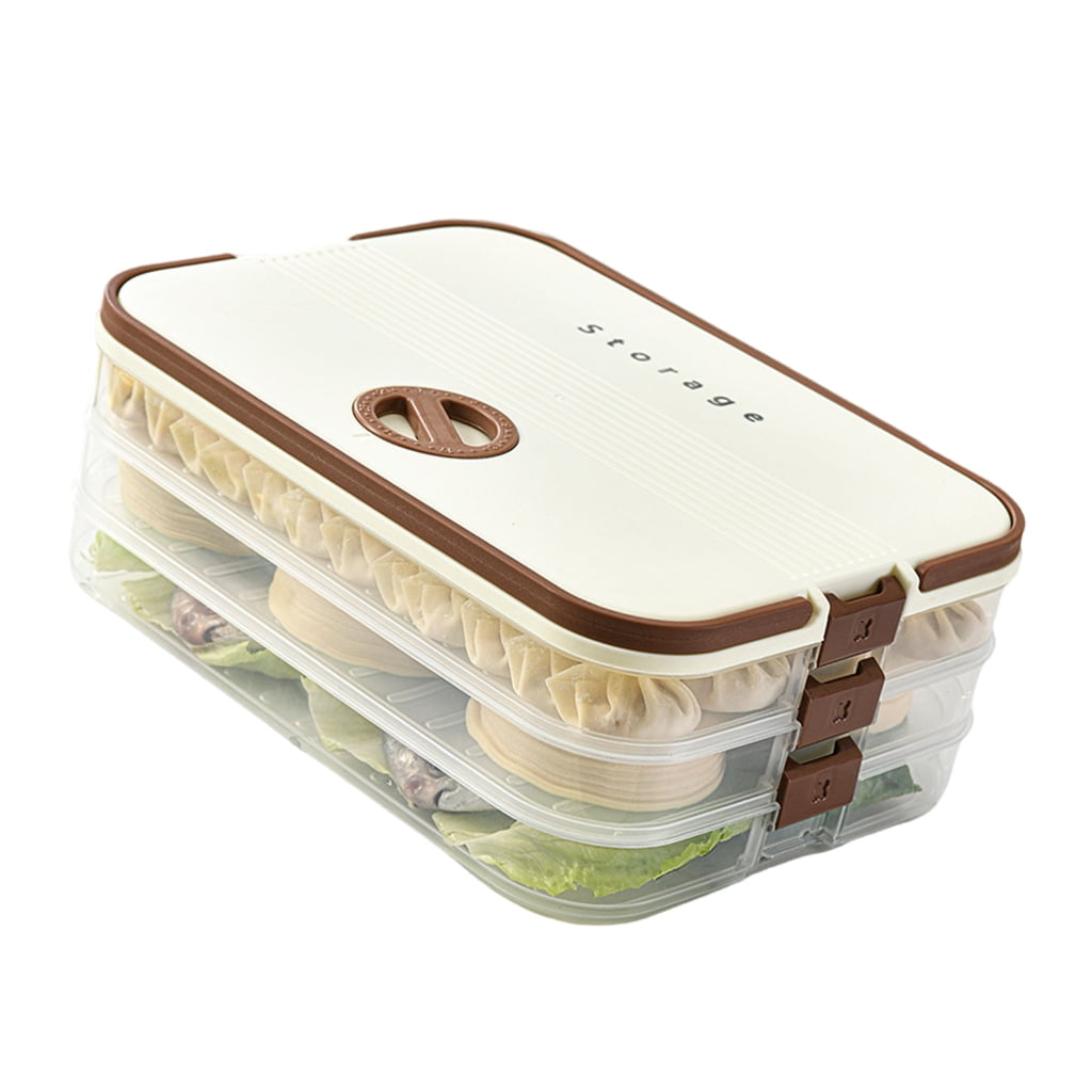 YIGSECU Multiple Layer Freezer Organizers Box Portable for Dumpling ...