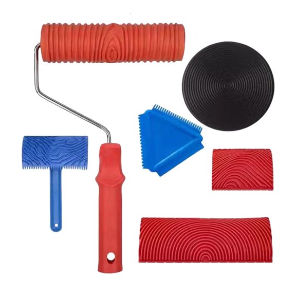 YIGSECU Multipurpose 6Pieces Paint Roller Set Featuring Sturdy Plastic Rollers for Interior Wall Applications Daily Use