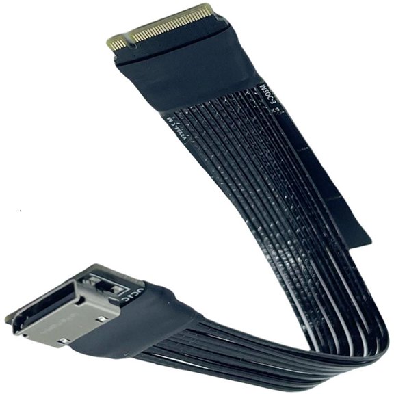 YIGSECU NVME to Oculinks SFF-8611 4iSFF-8612 Gen4 External Cable PCIe4 4X 64Gbps Adapter for Small PC