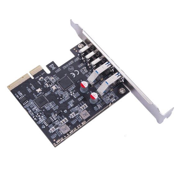 YIGSECU Efficient 10Gbps USB Expansion Card 2Port USB A and 3Port Type C Port PCIE 4 Card for Enhanceds Connectivitys