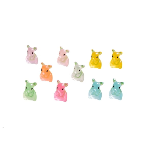 YIGSECU Pack of 10 Colorful Tiny Mouse Figures for Dollhouses Garden Cake Crafts