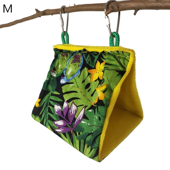 YIGSECU Parrot Snuggle Hut Warm Nest Plush Hammock Tent Small Pet Shelter Bed with 2 Metal Hooks for Parakeet Mini Macaw Gerbil