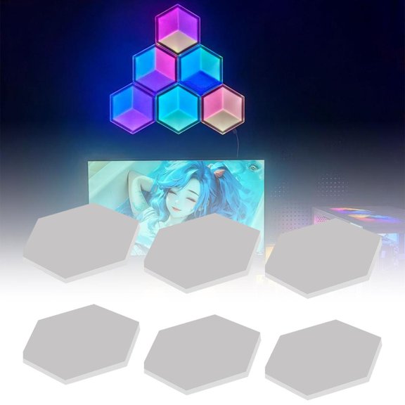 YIGSECU Participatory Hexagonal Wall Light For Componentized Sound Responsive Color Shifting Night Lamp