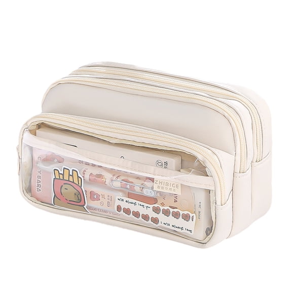 YIGSECU Pen Case, Pencil Pouches, Simple Large Pencil Case Pen Organizers Bag Zippers Expandable Big Capacity Pencil Holder Box